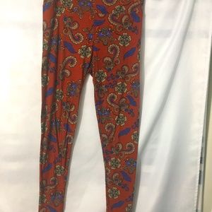 TC Tall Lularoe Leggings Fall Paisley Print